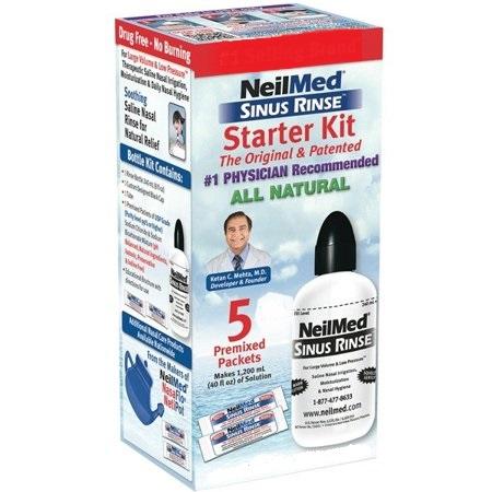Neilmed Sinus Rinse All Natural, 5 Packets + Rinse Bottle