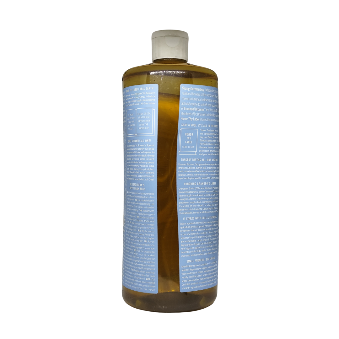 Dr. Bronner's 18 in 1 Baby Unscented Pure-Castile Soap, 32 fl. oz. / 946 ml