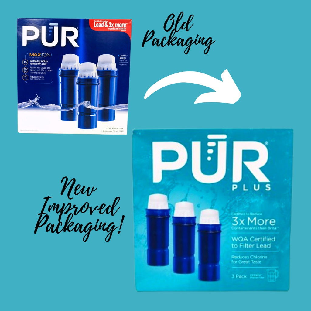 PUR Water Pitcher Replacement Filter with Lead Reduction, 3 Pack, Blue (PACKAGING MAY VARY)