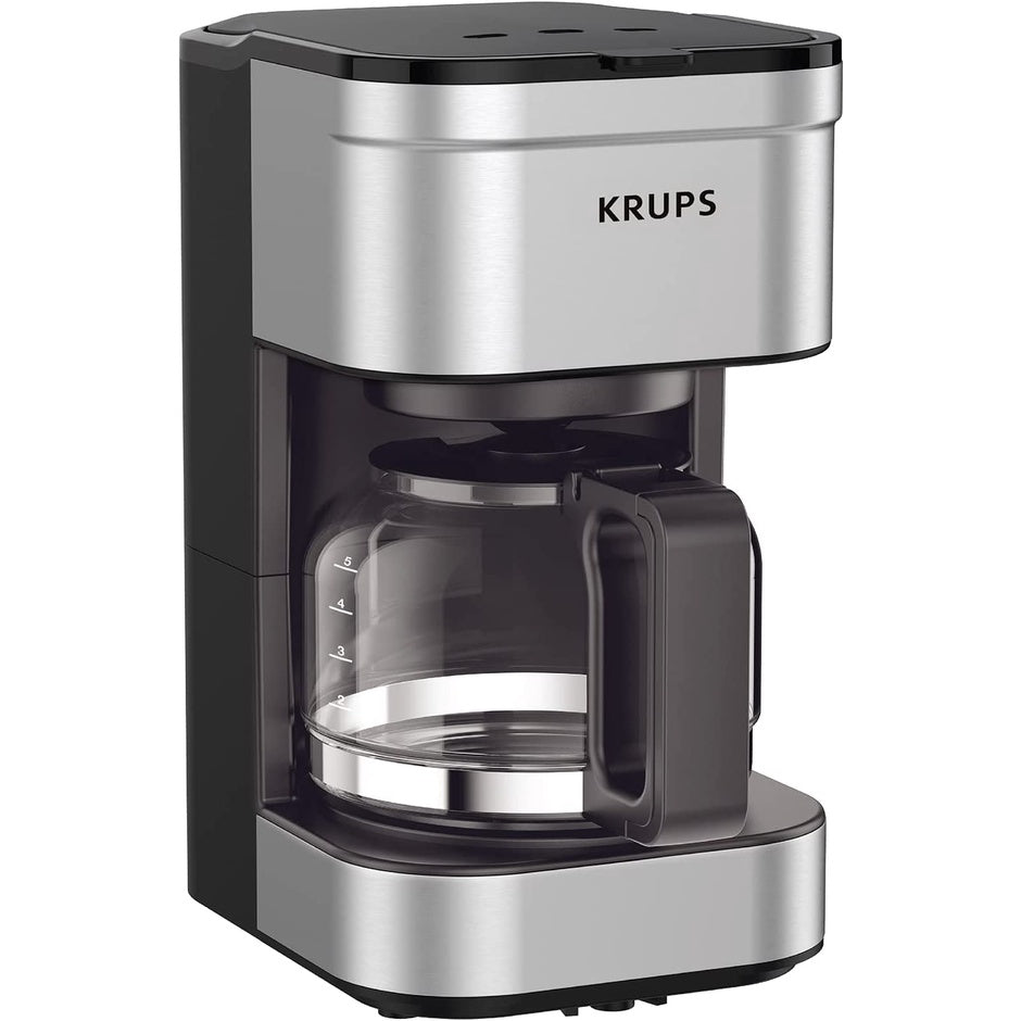 KRUPS Simply Brew Compact Filter Drip Coffee Maker, 5 Cup (Silver)
