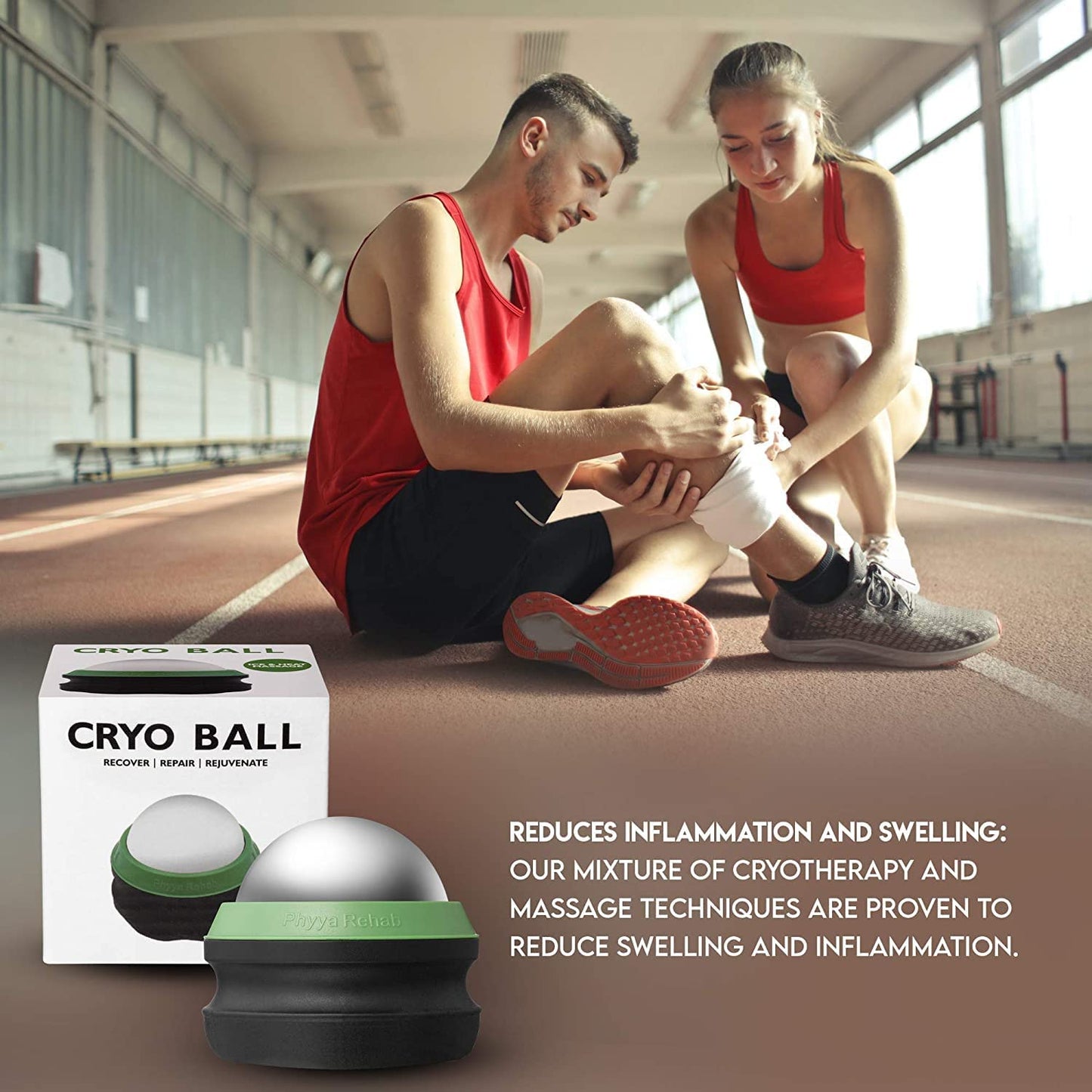 Cryo Ball Phyya Rehab Cold Massage Roller Ball for Muscles Deep Tissue