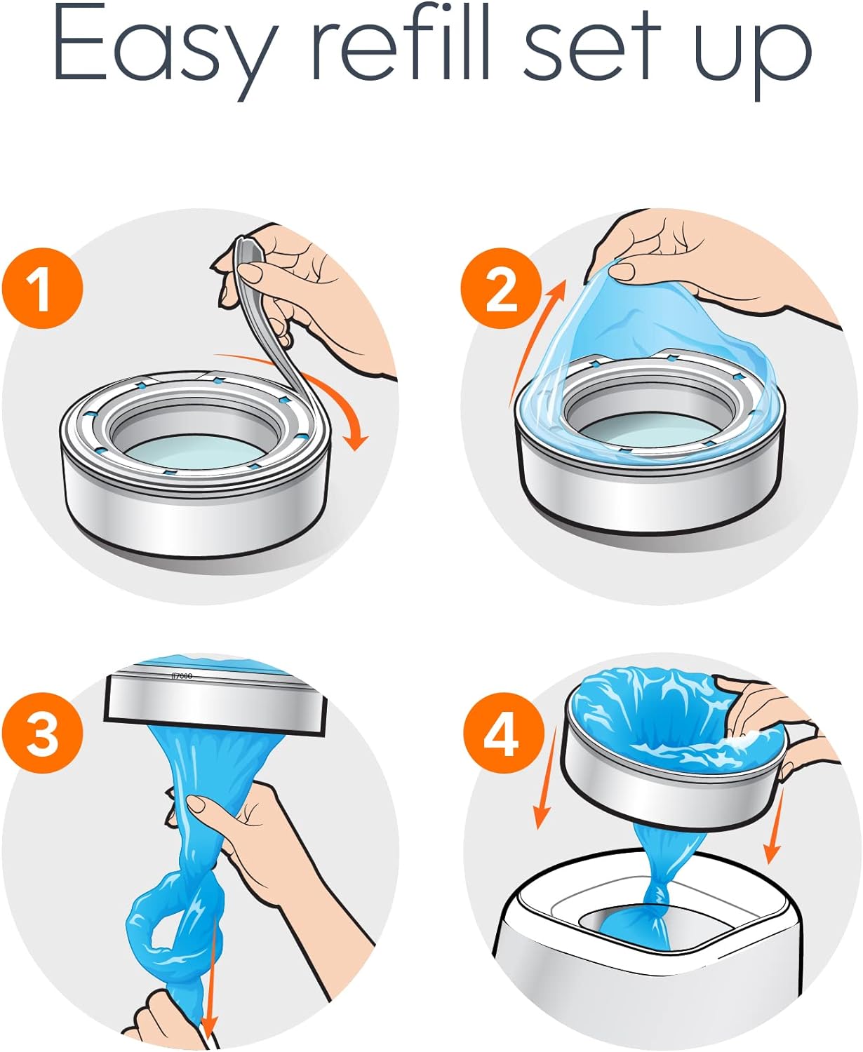 Genie Essentials Multi-Layer Diaper Pail Refill Film Unscented Refill 320 Diapers Each (4 Pack)