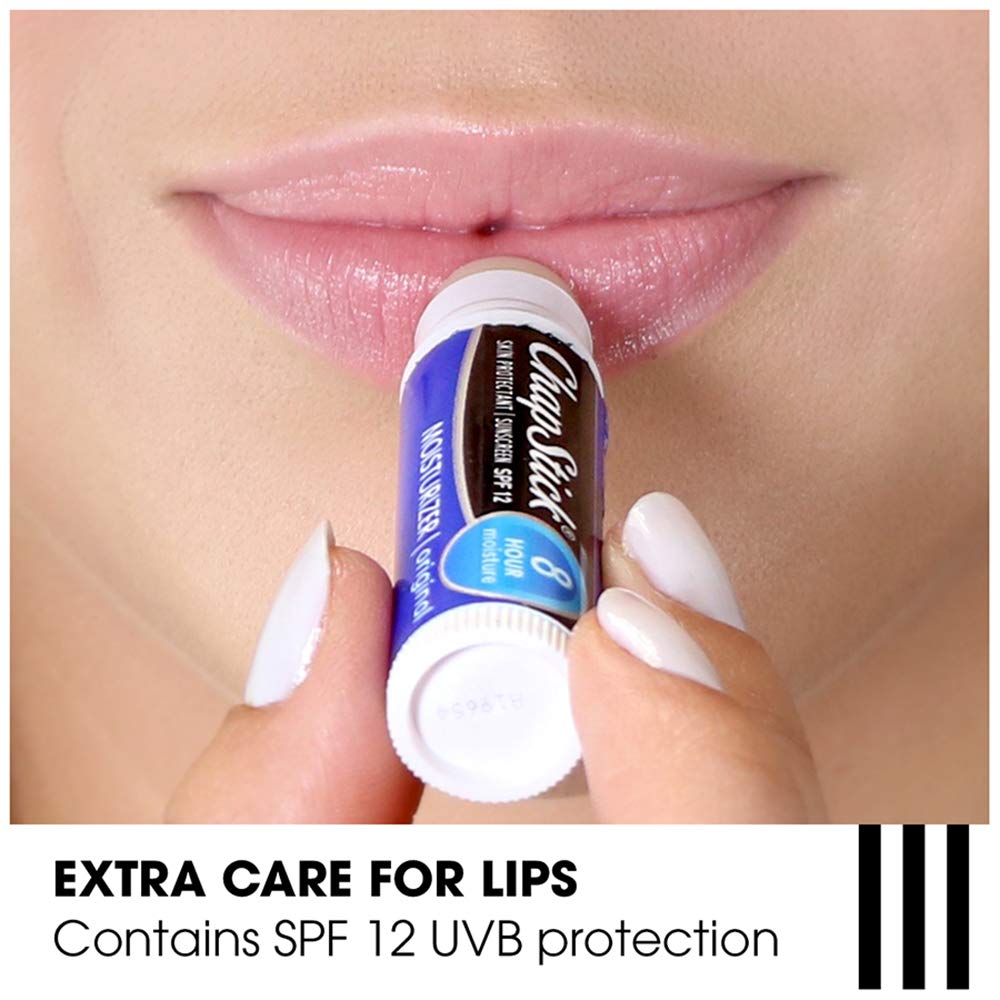 ChapStick Lip Moisturizer (Original, Cool Mint & Black Cherry Flavors, 0.15 Ounce, 3 Sticks) and Skin Protectant Lip Balm Tube, Sunscreen, SPF 15