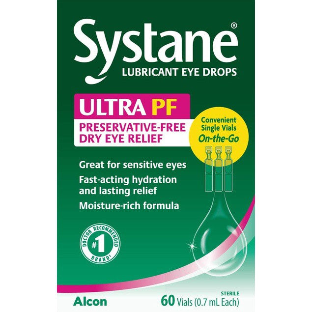 Systane Ultra PF Lubricant Eye Drops, 60 Count (Pack of 1) PACKAGING MAY VARY