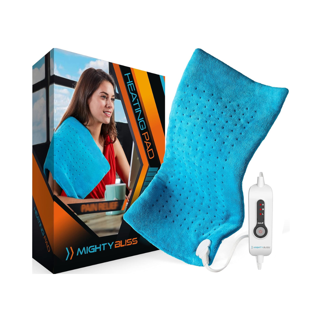 Mighty Bliss Electric Heating Pad Large for Body Relief, 12" x 24" (NO MANUAL)