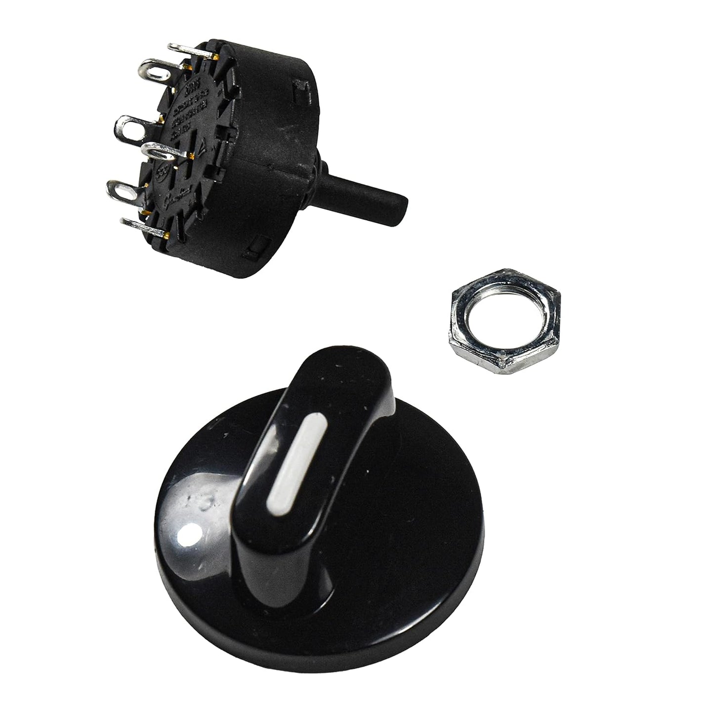 HQRP Rotary Switch with Knob 120V 8A 1-Pole 5-Way SP5T, Set of 2