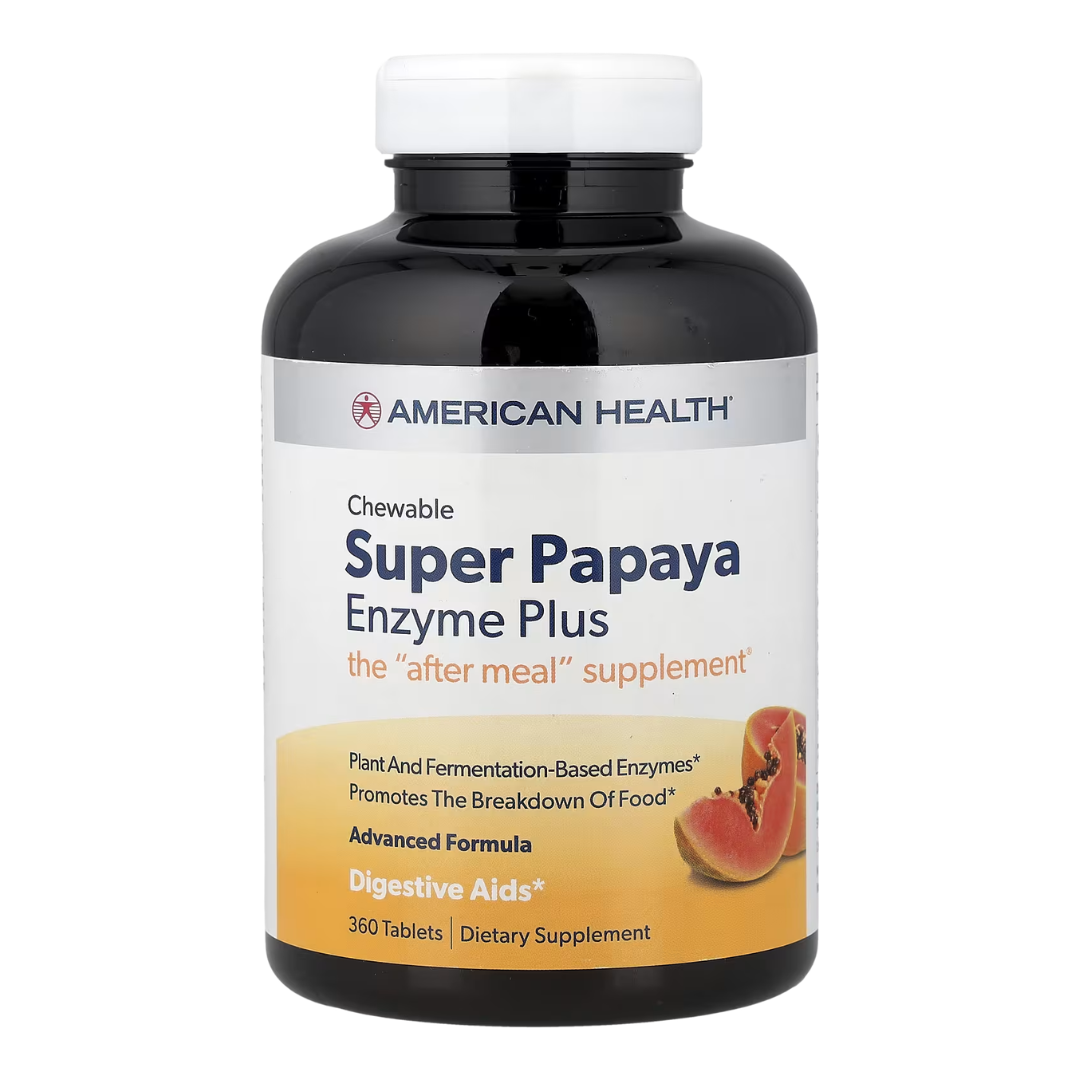American Health Chewable Super Papaya Enzyme Plus Supplement, 360 Tablets