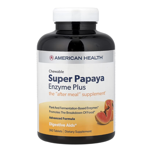 American Health Chewable Super Papaya Enzyme Plus Supplement, 360 Tablets