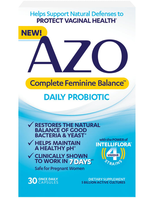 AZO Complete Feminine Balance, Daily Probiotic 30 Capsules