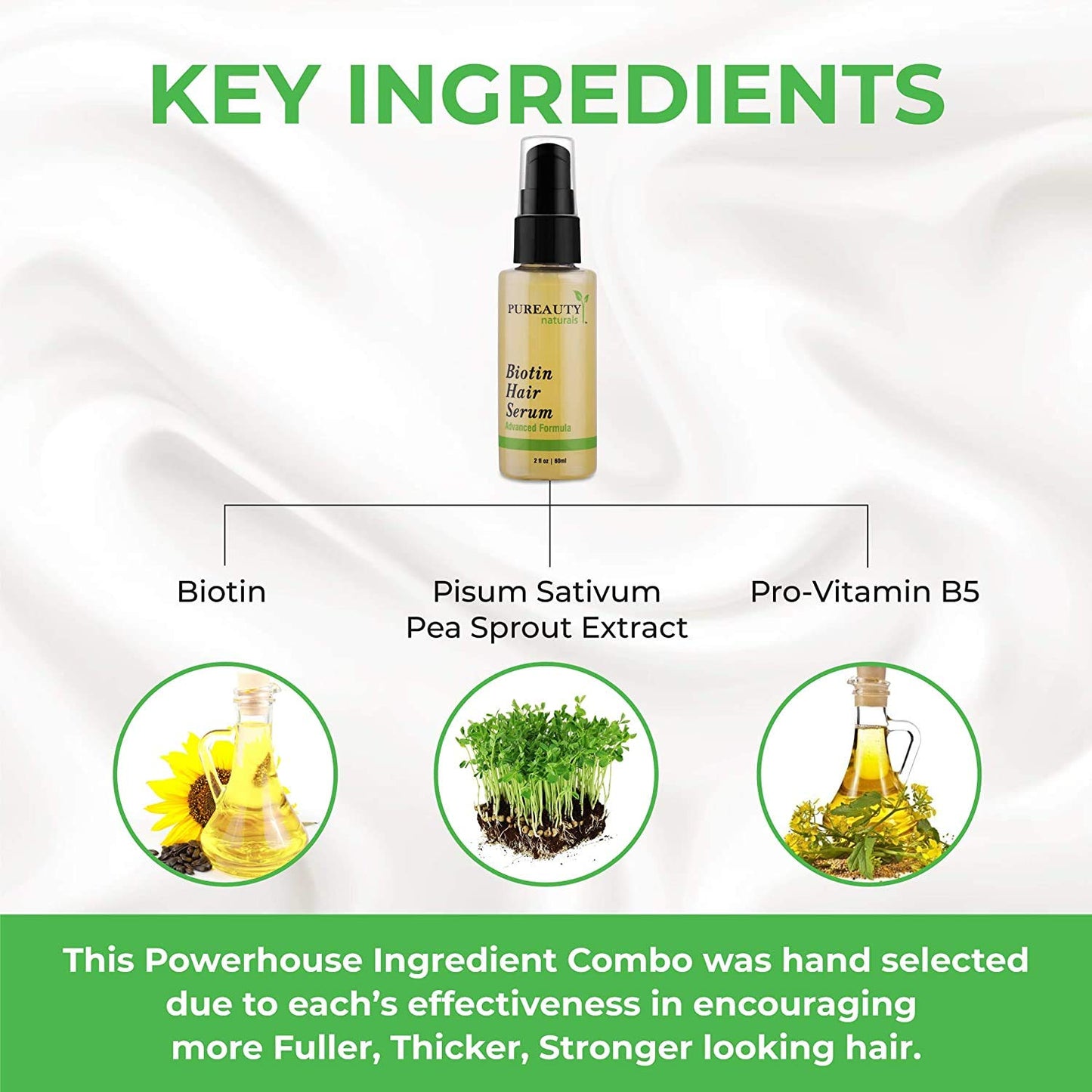 Pureauty Naturals Biotin Hair Serum Advanced Formula, 2 fl.oz / 60ml