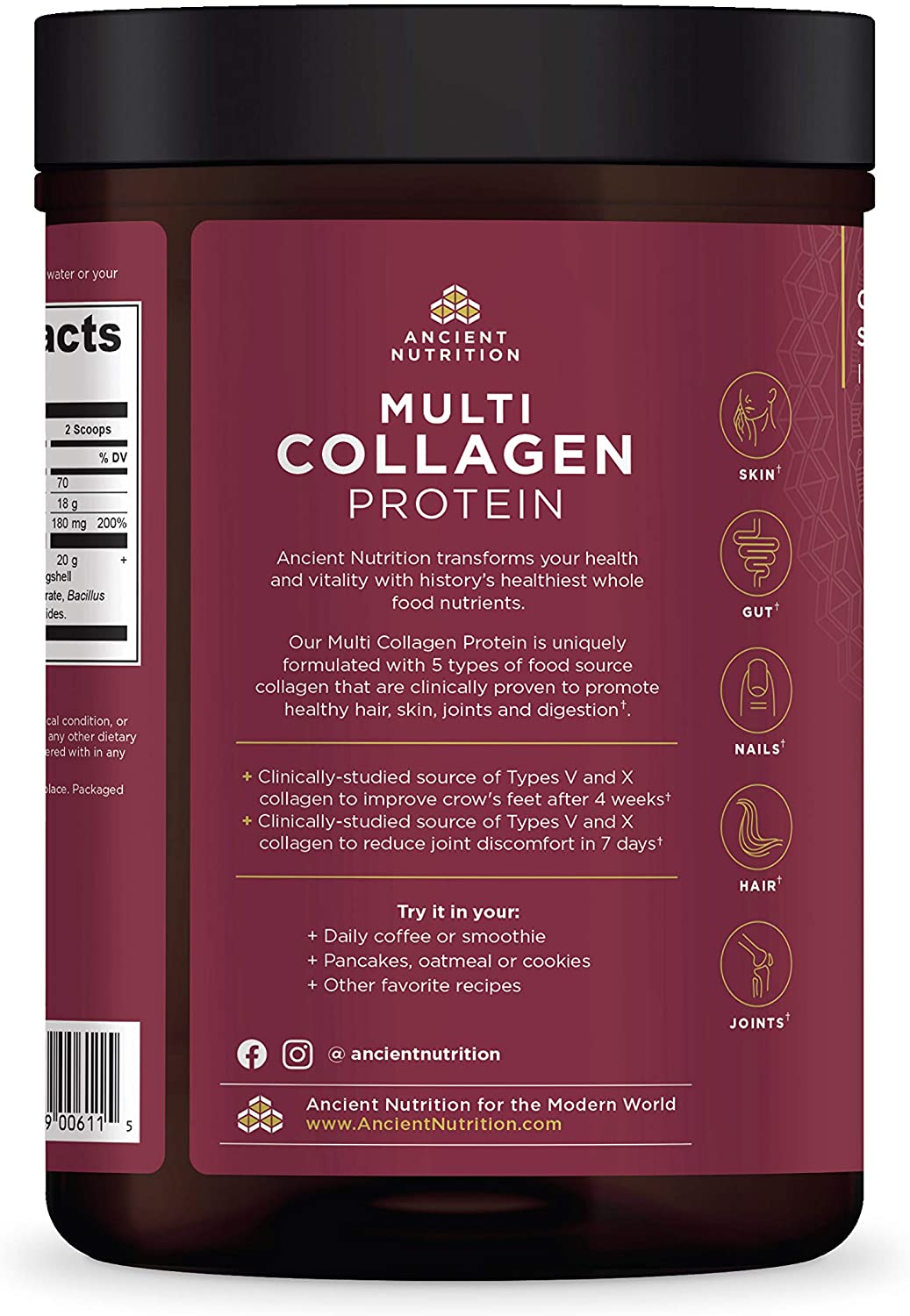 Ancient Nutrition Multi Collagen Protein Powder 16 oz. / 454.5g