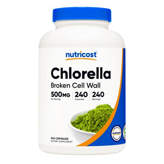 Nutricost Chlorella Broken Cell Wall 500mg Supplement 240 Capsules