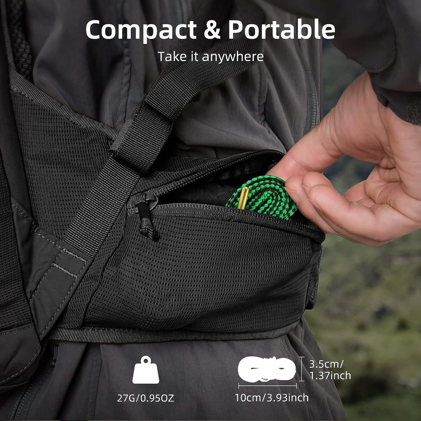 EZshoot Reusable and Compact Bore Cleaner for .223 5.56mm/.22/9mm/.380/12 GA/.30/.308/.44 Caliber Barrel, 2 Pcs