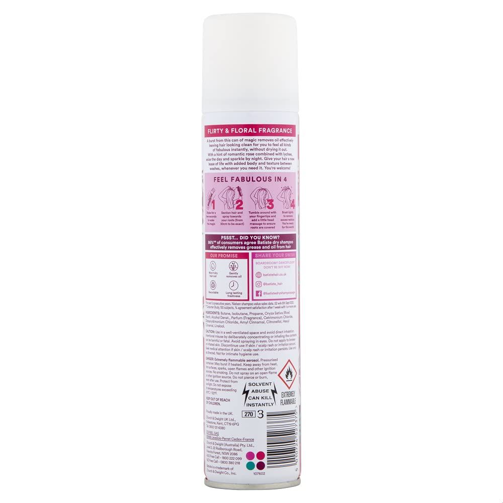 Batiste Dry Shampoo 200ml (Floral & Flirty Blush)