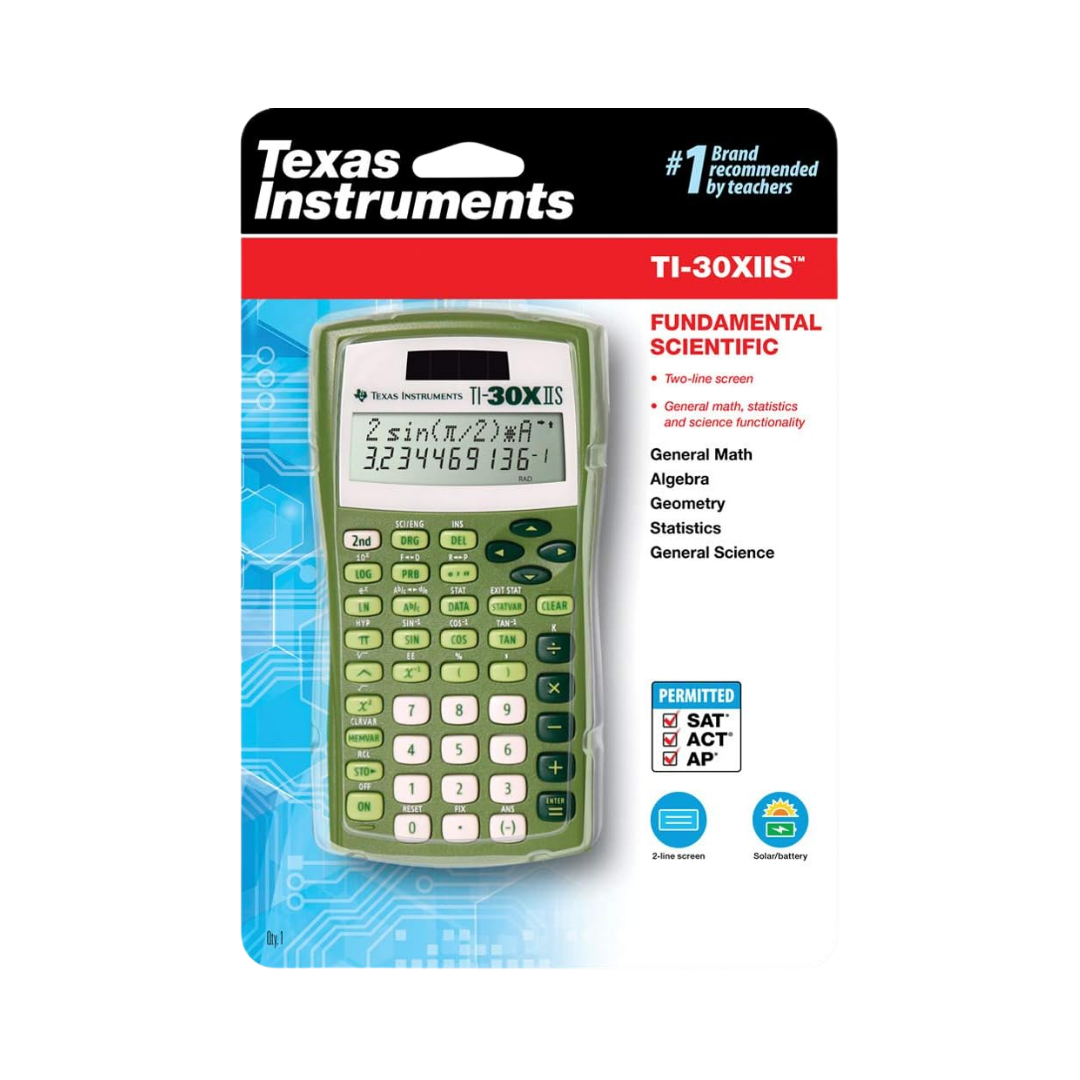 Texas Instruments TI-30XIIS Fundamental Scientific Calculator, Lime Green