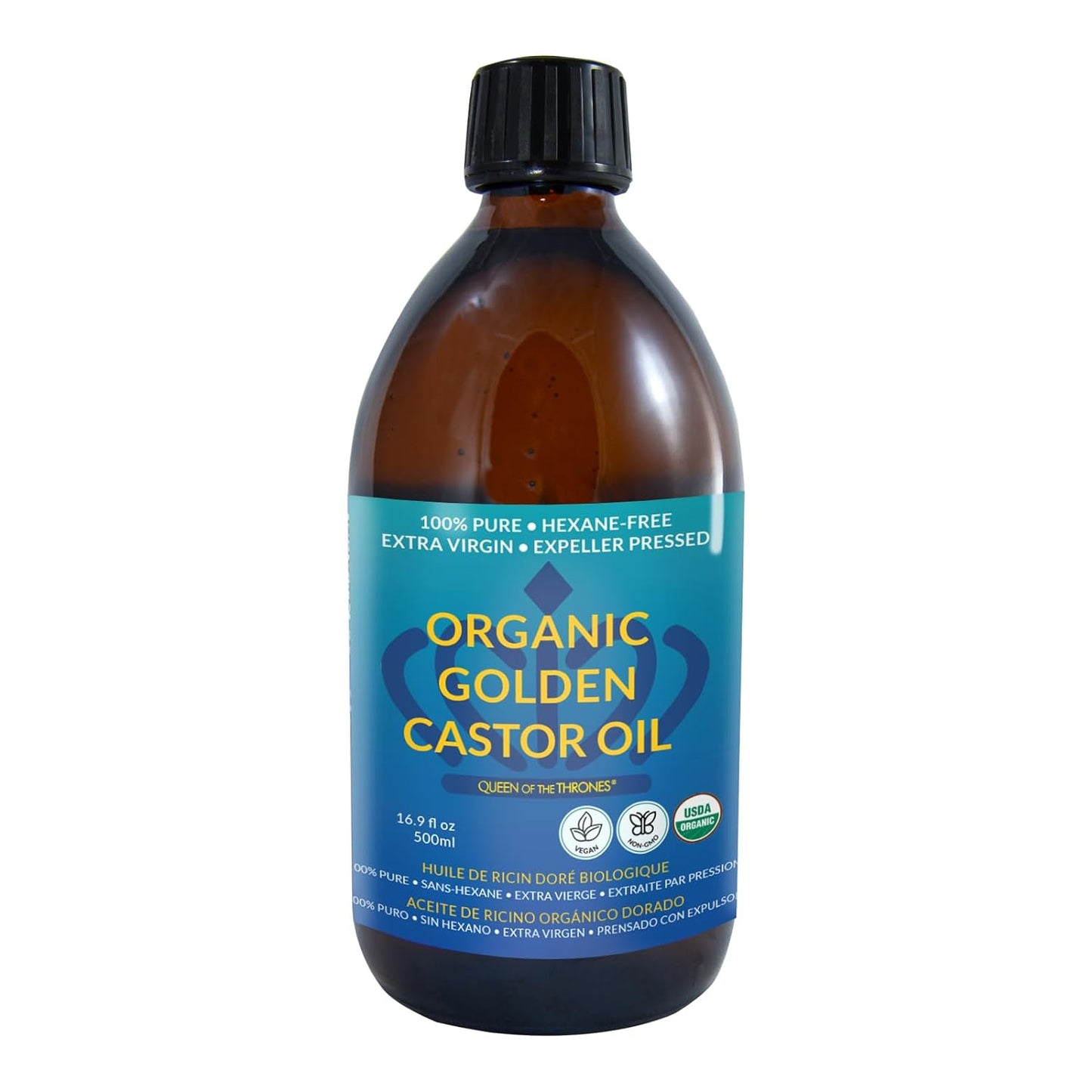 Queen Of The Thrones Organic Golden Castor Oil 16.9 fL oz / 500 mL