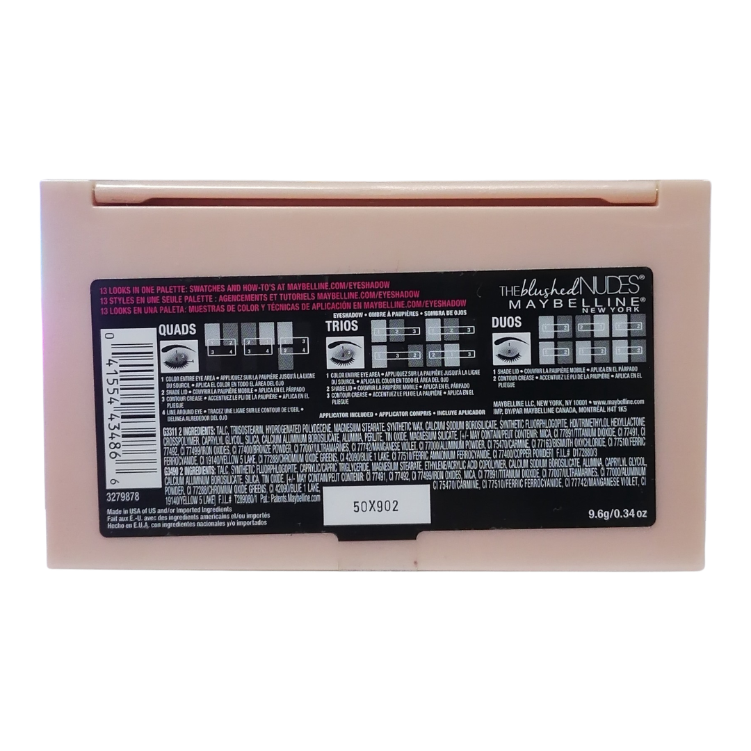 Maybelline The Blushed Nudes Eyeshadow Pallete, 12 Shades (SLIGHTLY DAMAGED)