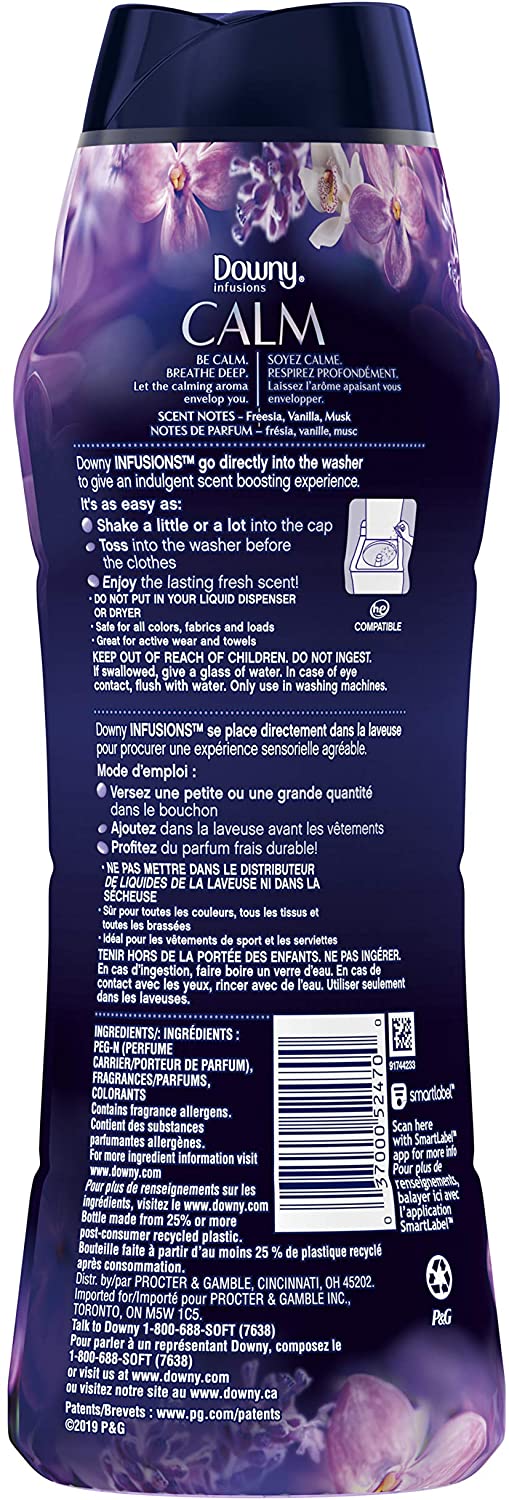 Downy Infusions Calm Lavender & Vanilla Bean In-Wash Scent Booster Beads, 24 oz