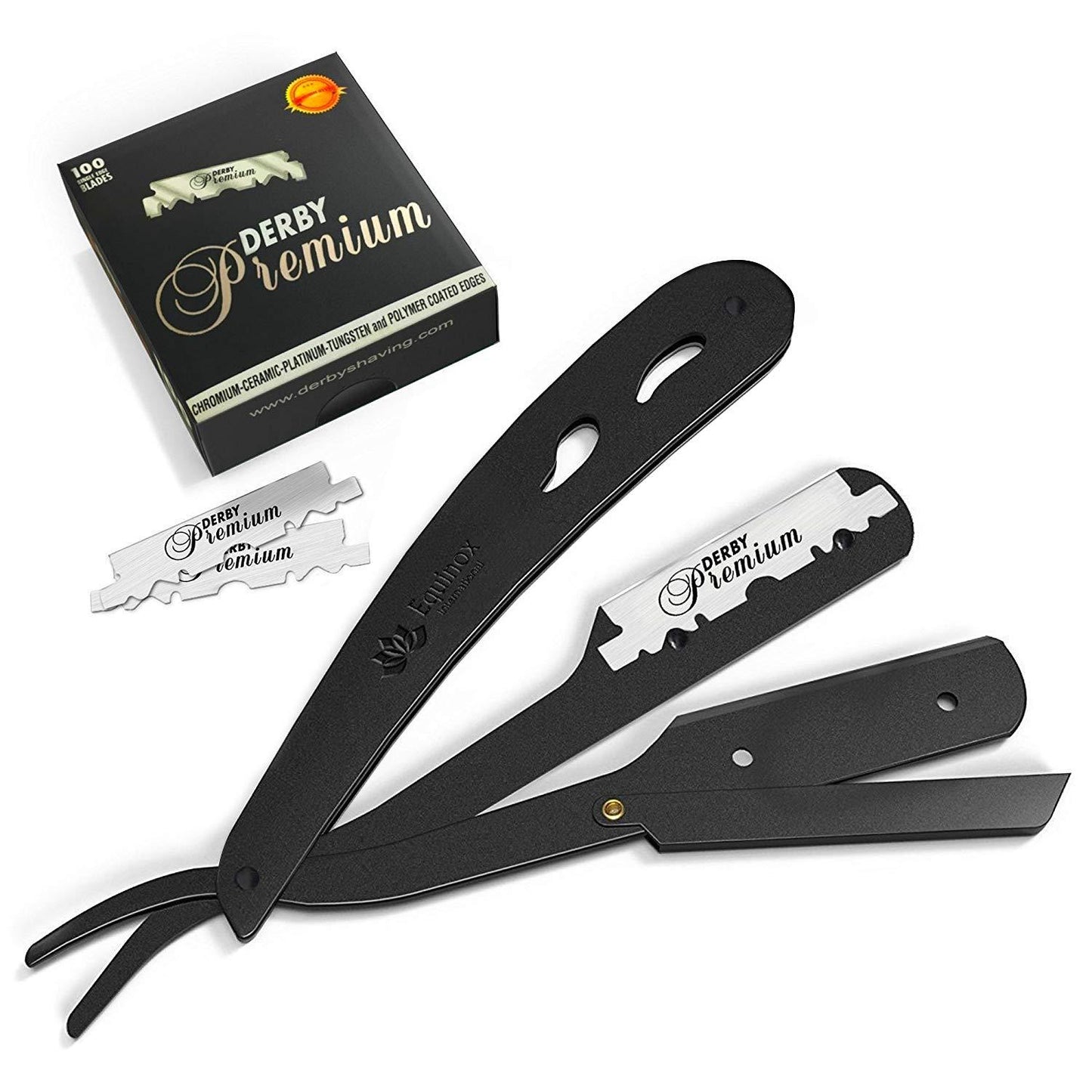 Utopia Care Derby Premium Straight Edge Razor with 100 Derby Blades
