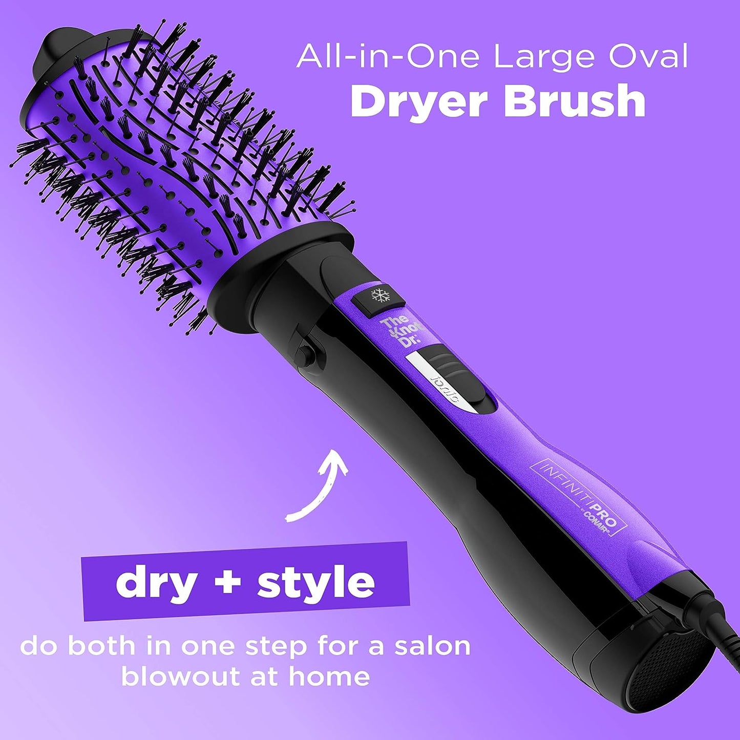 INFINITIPRO BY CONAIR The Knot Dr. All-in-One Oval Dryer Brush BC116R -100-120 Volts