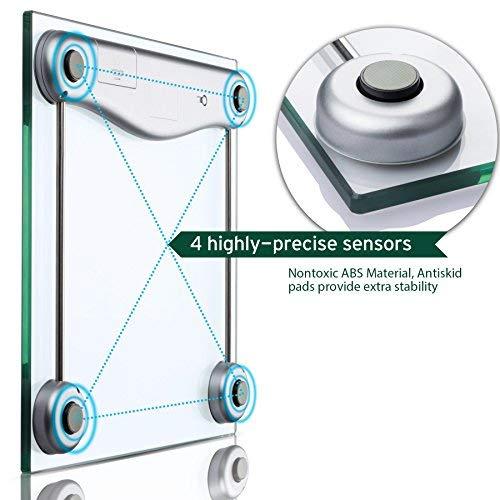 Etekcity Digital Body Weight Bathroom Scale with Body Tape Measure, 8mm Tempered Glass, 400 Pounds
