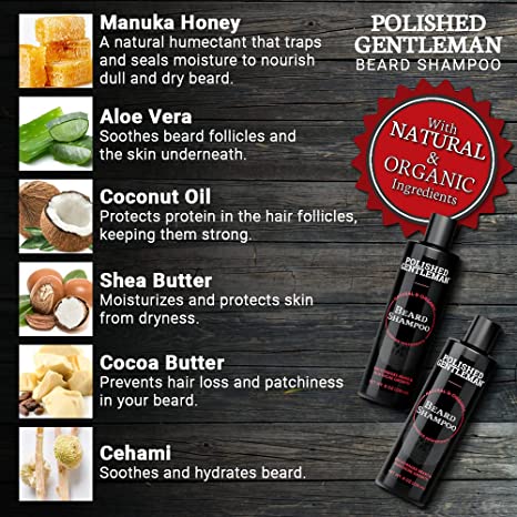 Beard Shampoo and Conditioner for Beard Growth | Beard Wash and Conditioner with Biotin 4oz