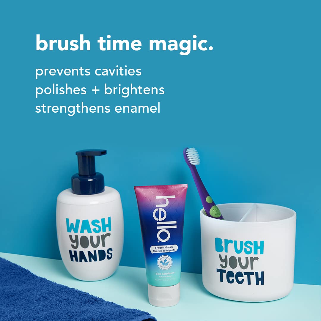 Hello Dragon Dazzle Fluoride Toothpaste Blue Raspberry For Kids Ages 2 ...