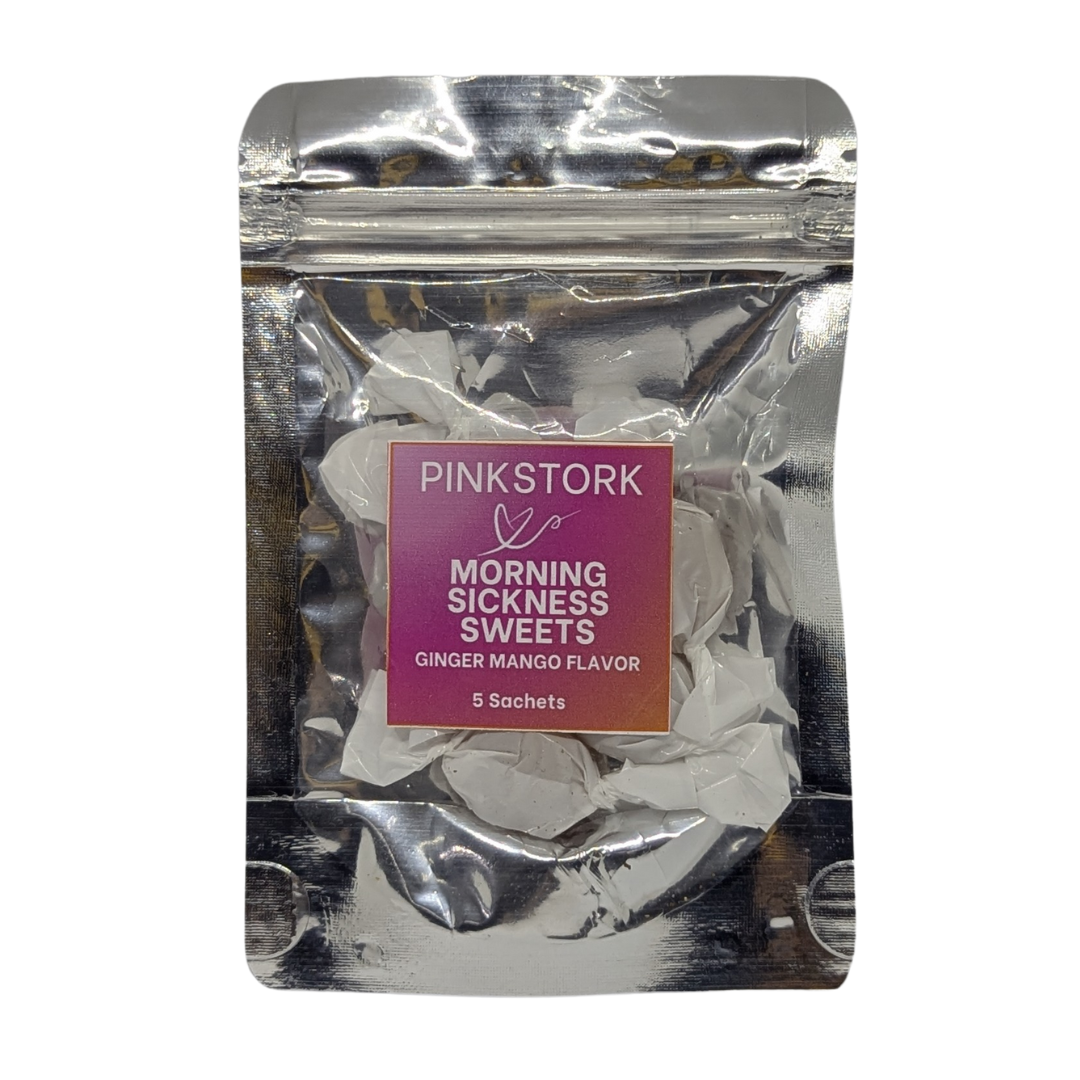 Trial Size PinkStork Morning Sickness Sweets Ginger Mango Flavor, 5 Sachets