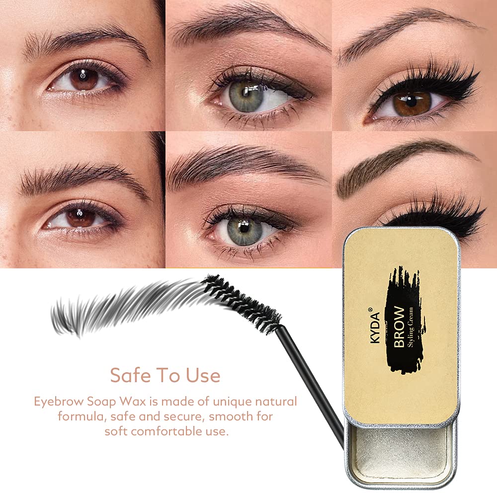 Ownest KYDA Eyebrow Soap Kit, Long Lasting Waterproof Brows Styling Soap, 3D Feathery Brows Makeup Balm