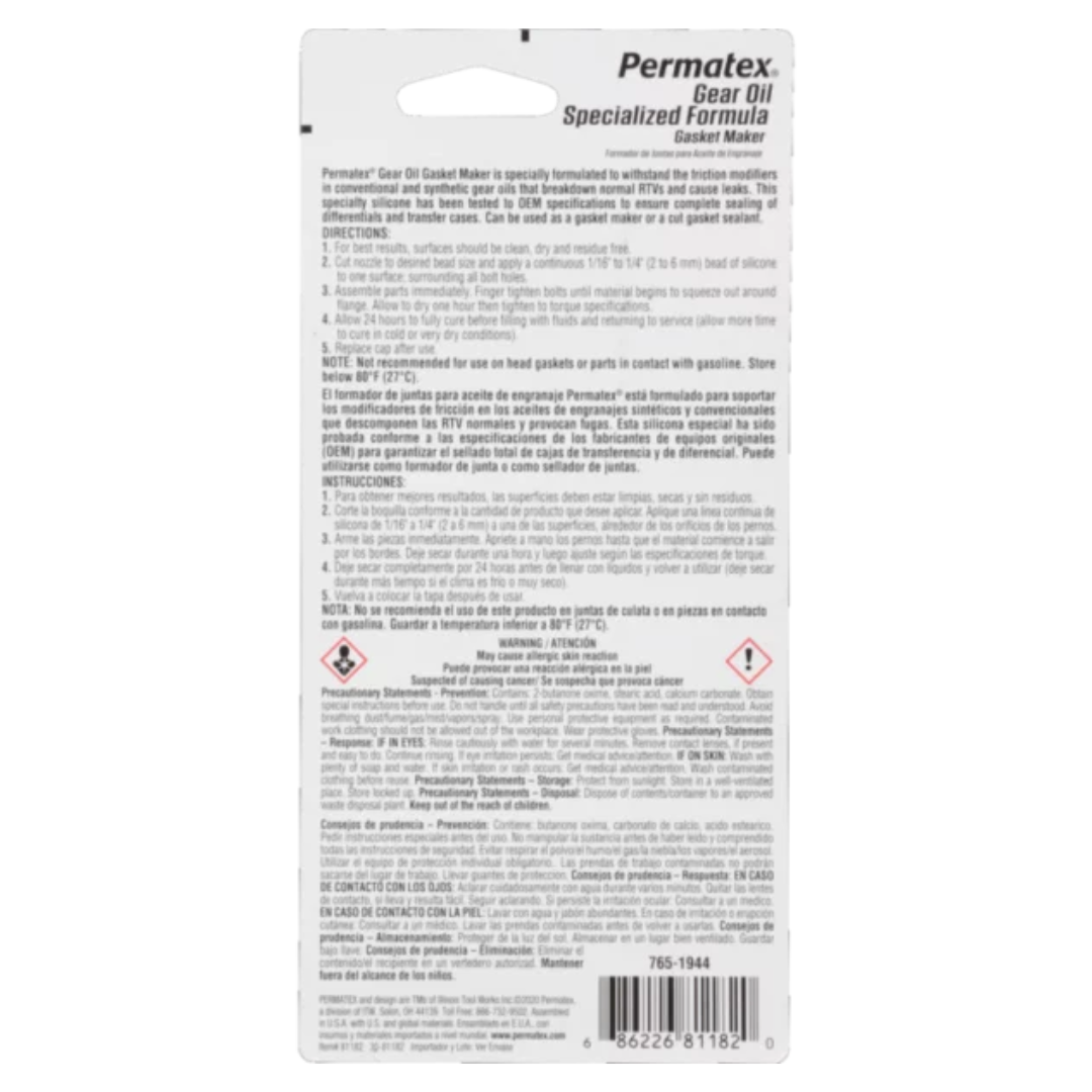 Permatex Gear Oil Gasket Maker, 85 g / 3 oz. (81182)