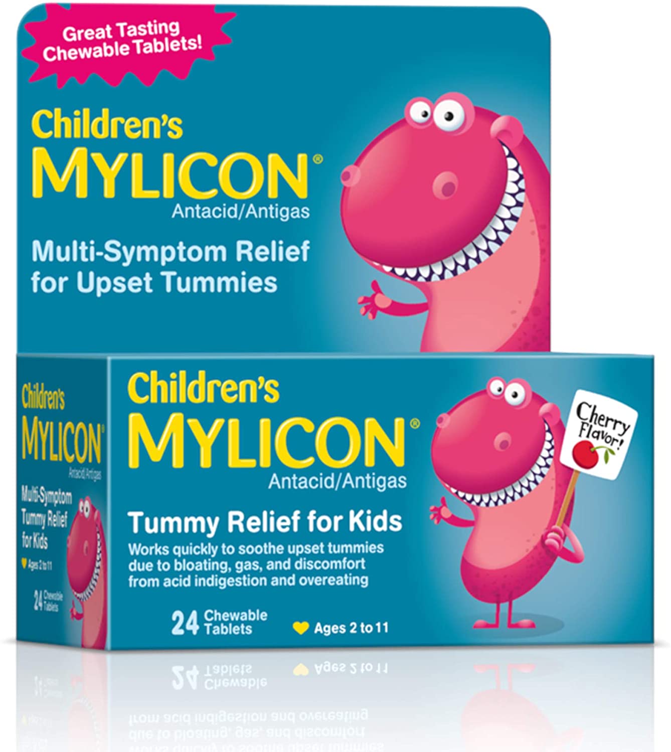 Children's Mylicon Tummy Relief for Kids, Cherry Flavor, 24 Chewable Tablets
