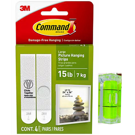 3M Command Large Picture Hanging Strips, 4 Pairs