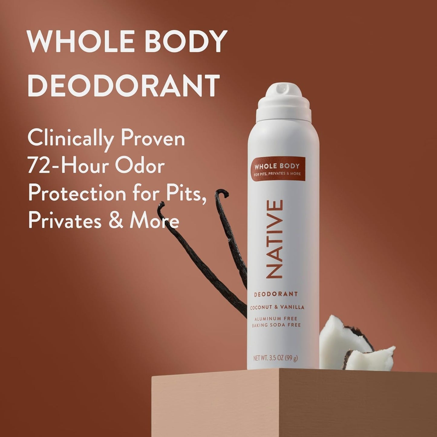 Native Whole Body Deodorant Coconut & Vanilla 3.5 oz / 99g