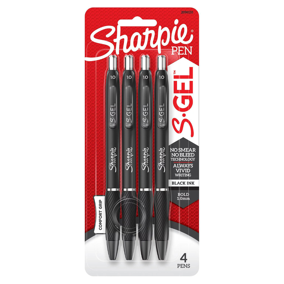 Sharpie S-Gel Pens Bold 1.00mm Black Ink #2096155, 4 Count