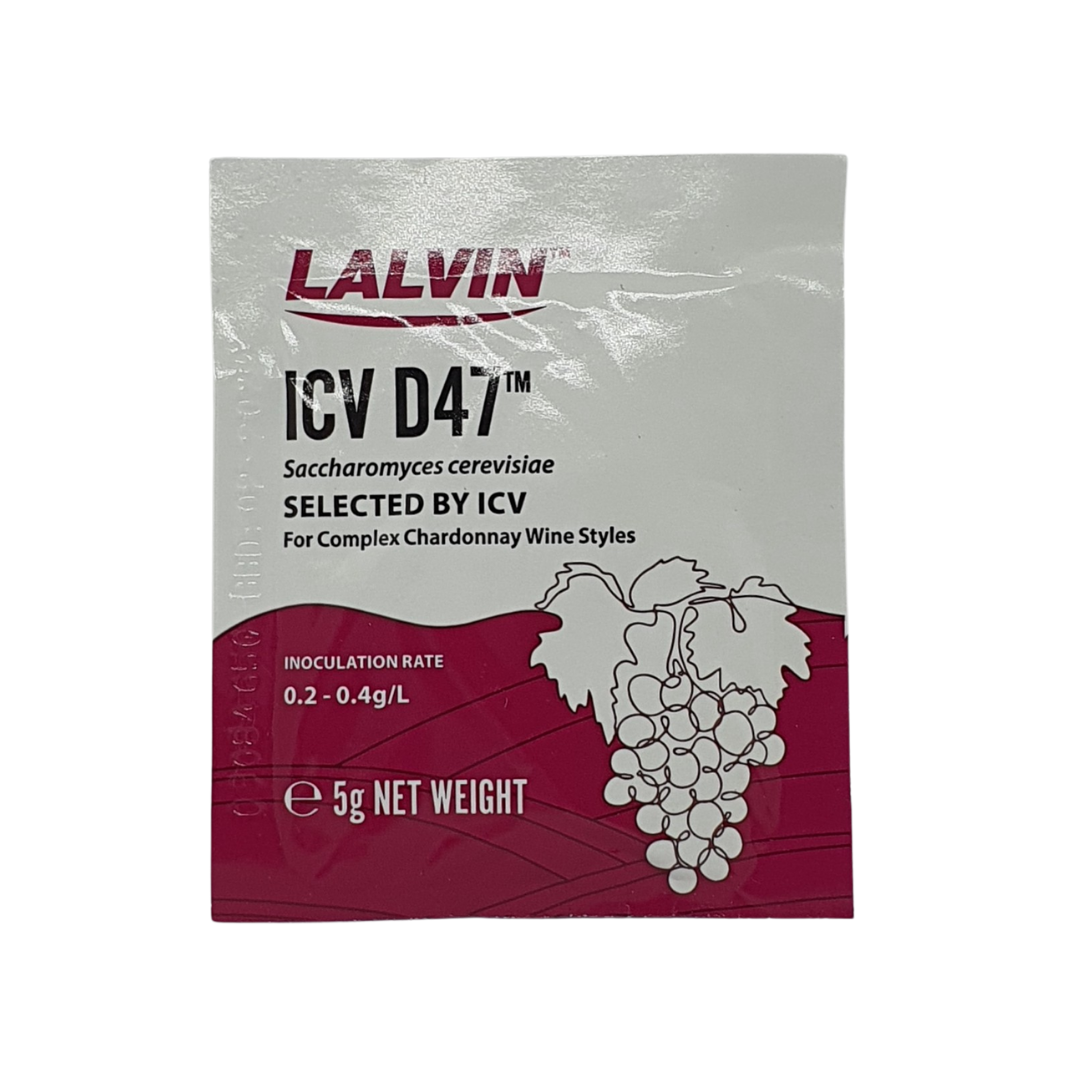 Lalvin ICV D-47 Wine Yeast, GMO & Gluten-Free, 0.176 oz. / 5g, Pack of 10 Sachets