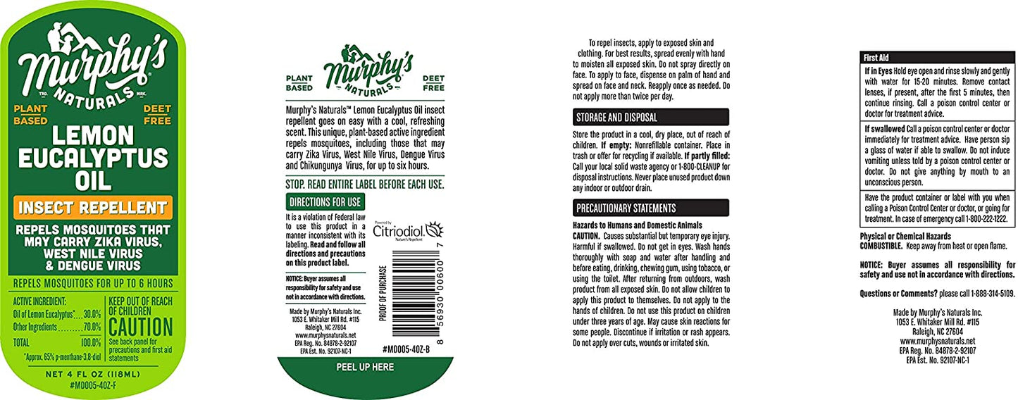 Murphy's Naturals Lemon Eucalyptus Oil Insect Repellent Spray