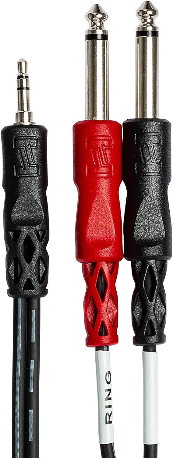 Hosa Technology Stereo Breakout 3.5mm TRS to Dual 1/4 in TS, 10ft