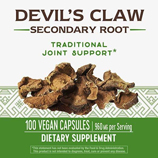 Nature's Way Devil’s Claw Secondary Root 960 mg, 100 Vegetarian Capsules (Packaging May Vary)
