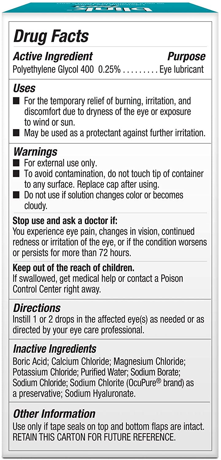 Blink Tears Lubricating Eye Drops, 1 oz. / 30ml