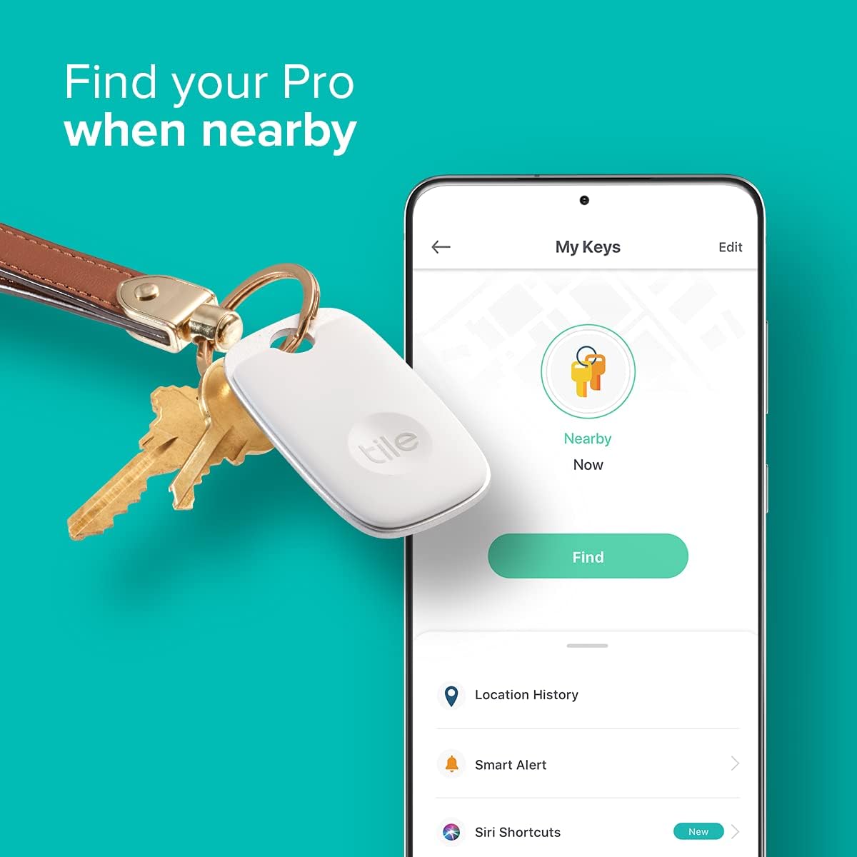 Tile Pro 4-Pack. Powerful Bluetooth Tracker, Keys Finder and Item Locator for Keys, Bags, and More; Up to 400 ft Range. Water-Resistant. Phone Finder. iOS and Android Compatible