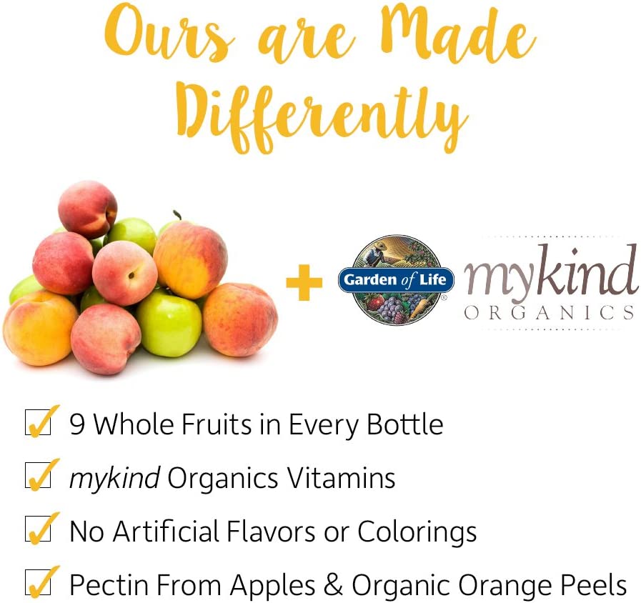 Garden Of Life My Kind Organics Kids Multi Fruit + Vitamins Organic Cherry Flavor 120 Gummies