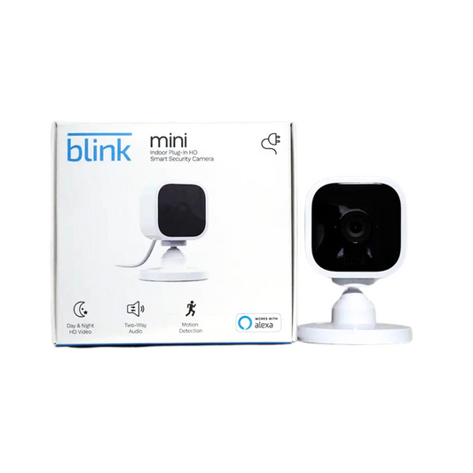 Blink Mini Indoor Plug In HD Smart Security Camera Works With Alexa