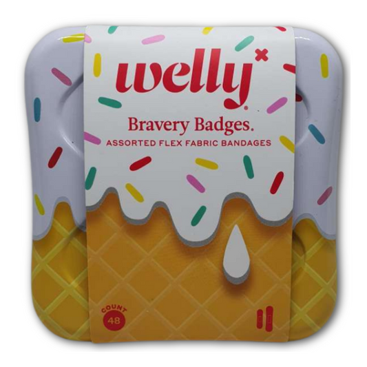 Welly Bravery Badges Assorted Flex Fabric Bandages 48 Count (WLY1071)