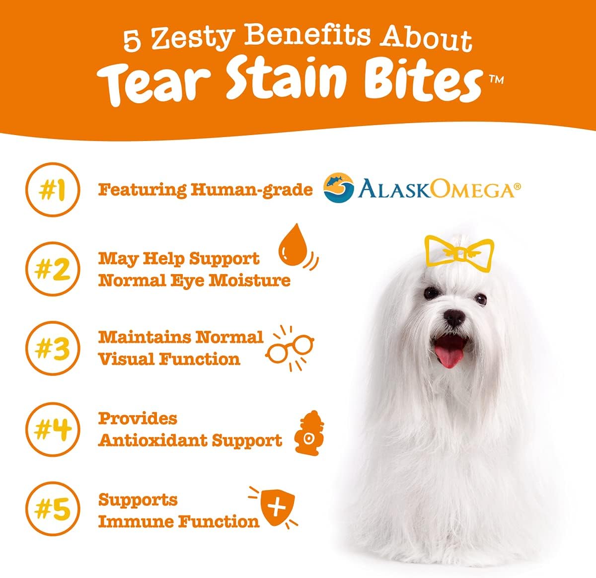 Zesty Paws Tear Stain Bites Chicken Flavor 90 Soft Chews