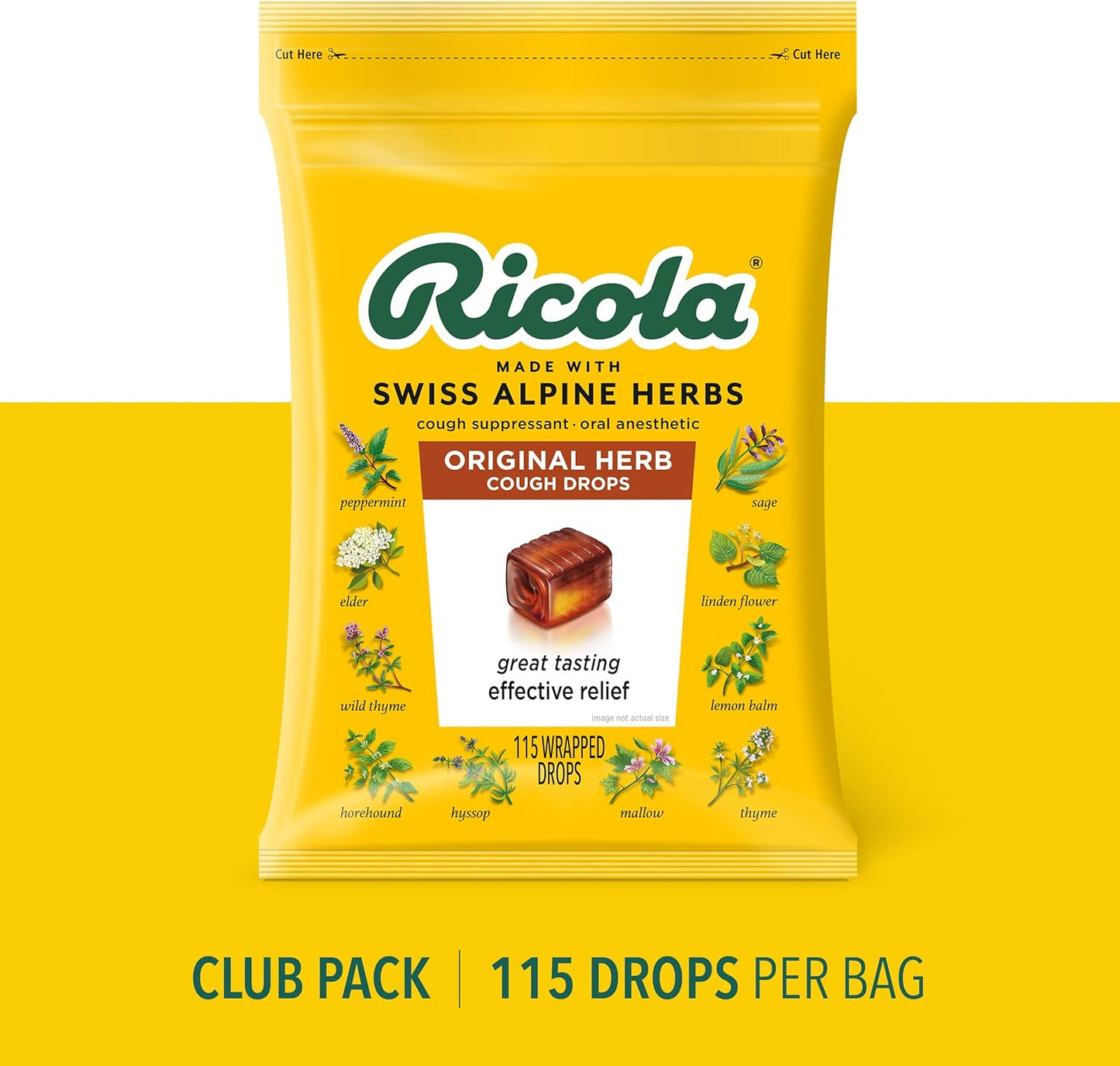 Ricola Made With Original Swiss Alpine Herbs 115 Wrapped Drops