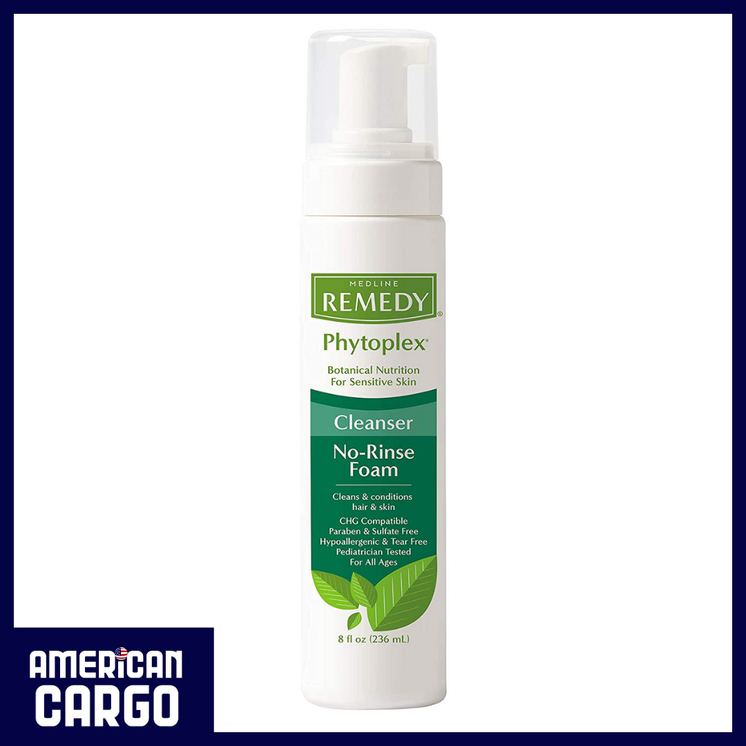 Medline Remedy Phytoplex Botanical Nutrition for Sensitive Skin Cleanser No-Rinse Foam 8 oz (236 ml)