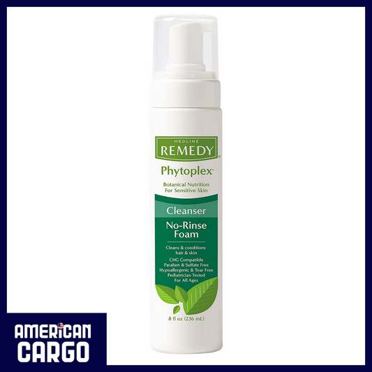 Medline Remedy Phytoplex Botanical Nutrition for Sensitive Skin Cleanser No-Rinse Foam 8 oz (236 ml)