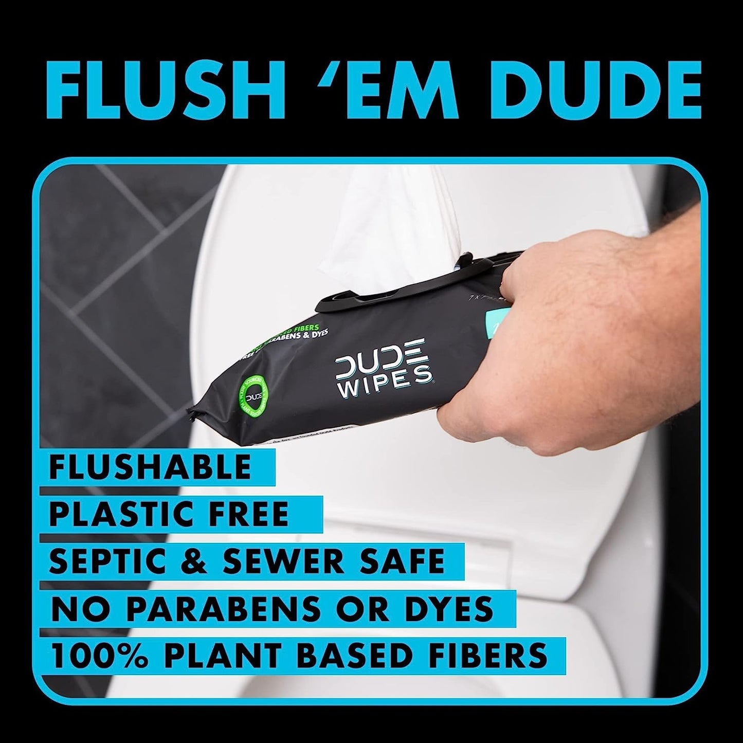Dude Wipes Flushable Wipes Extra Large (Fragrance Free) 48 Count