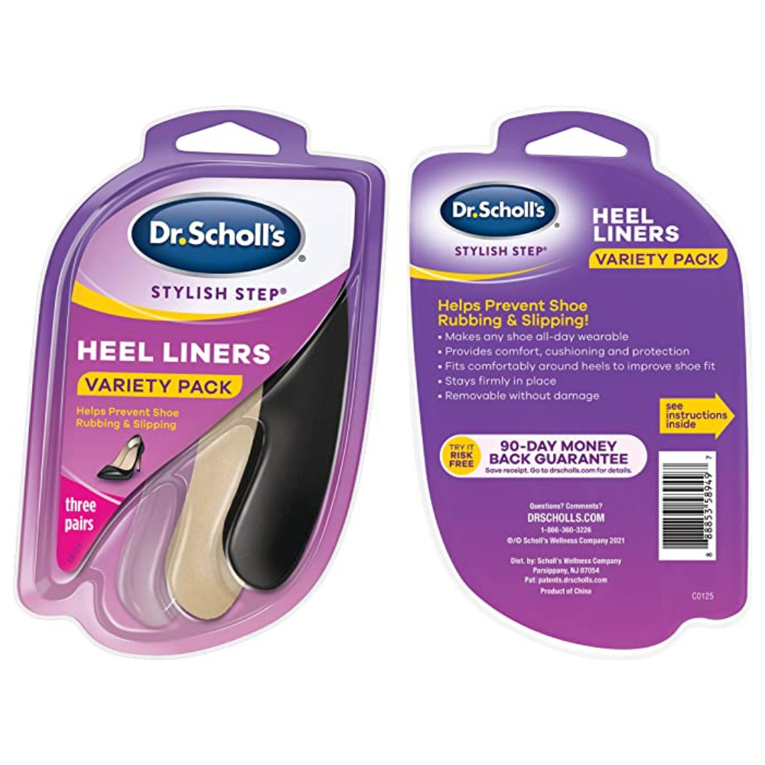 Dr. Scholl's Foam Heel Liners Variety Pack Prevent Uncomfortable Shoe Rubbing at The Heel 3 Pair