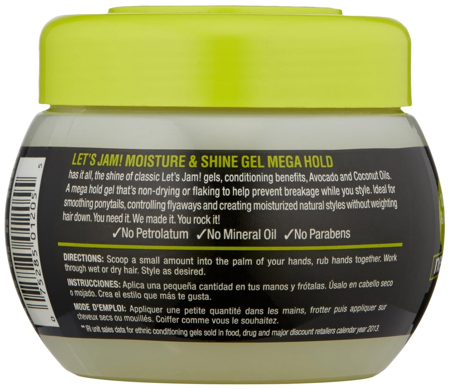 Dark and Lovely Let's Jam Moisture & Shine Gel Mega Hold (Coconut & Avocado Oils) 9oz / 255g